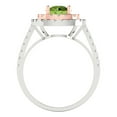 thumbnail image 4 of 1.615 ctw Solitaire with Zirconia Diamond Accents Anniversary Ring for Women | Round Cut Natural Peridot | Hyperallergenic Solid 18K White/Rose Gold, 4 of 5