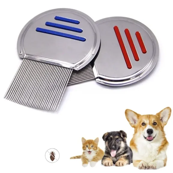 blue Stainless Steel Terminator Lice Comb Kids Hair Rid Headlice Super Density Teeth Remove Nits Comb Nit Free