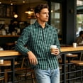 thumbnail image 5 of Mfakffe Mens Dress Shirts Long Sleeve Button Down Plaid Shirts Business Casual Tops with Pocket, 5 of 5
