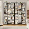 thumbnail image 4 of Homfa 21-Cube Bookcase, 71’’ Tall Wooden Bookshelves with Adjustable Shelves, Triple Wide CD Display Storage Organizer Shelf for Home Office, Black+White, 4 of 10