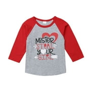 Kids Baby Boy Cotton Long Sleeve T-shirt Tops Tee Clothes Outfit