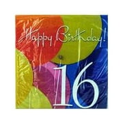 18 Count 16th balloon napkins (Available in a pack of 24)