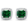 thumbnail image 4 of Paris Jewelry 18k White Gold 2 Ct Emerald Princess Cut Stud Earrings Jewelry Gift for Women plated, 4 of 4