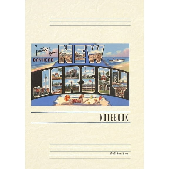 Vintage Lined Notebook Greetings from New Jersey, (Paperback)