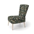 thumbnail image 3 of Designart "Gilded Floral Grandeur Victorian Style I" Gold Geometric Upholstered Accent Chair - Modern Arm Chair For Bedroom, 3 of 5