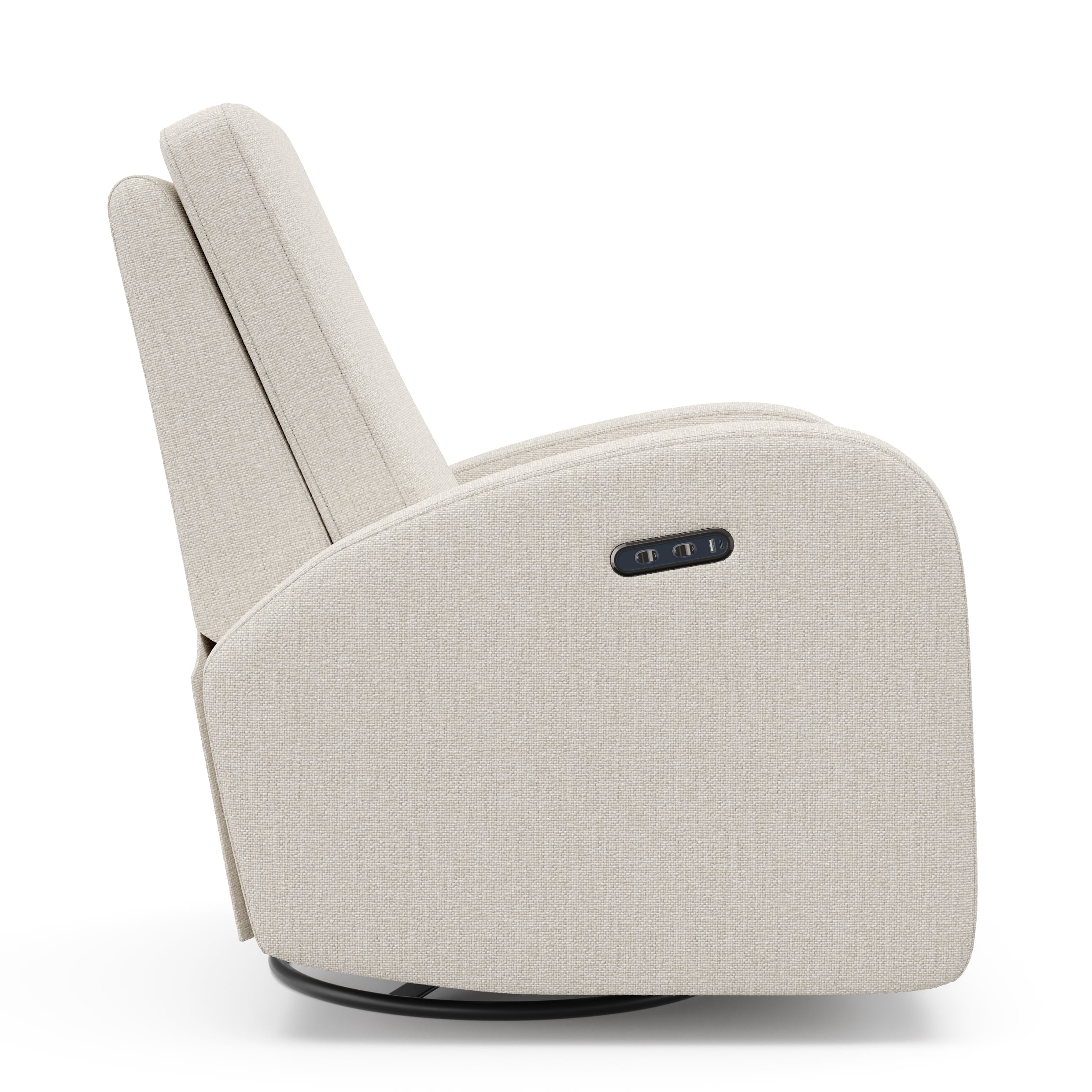 Storkcraft Santa Monica Infant Power Recliner Swivel Glider with USB, Dune Basketweave