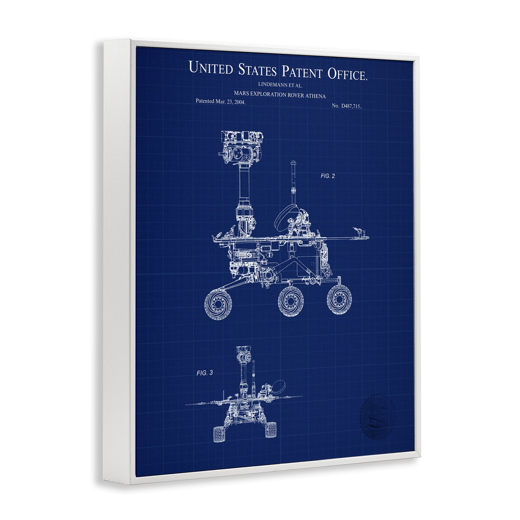 Stupell Industries Mars Exploration Blueprint Transportation Painting White Framed Art Print Wall Art, 24 x 30