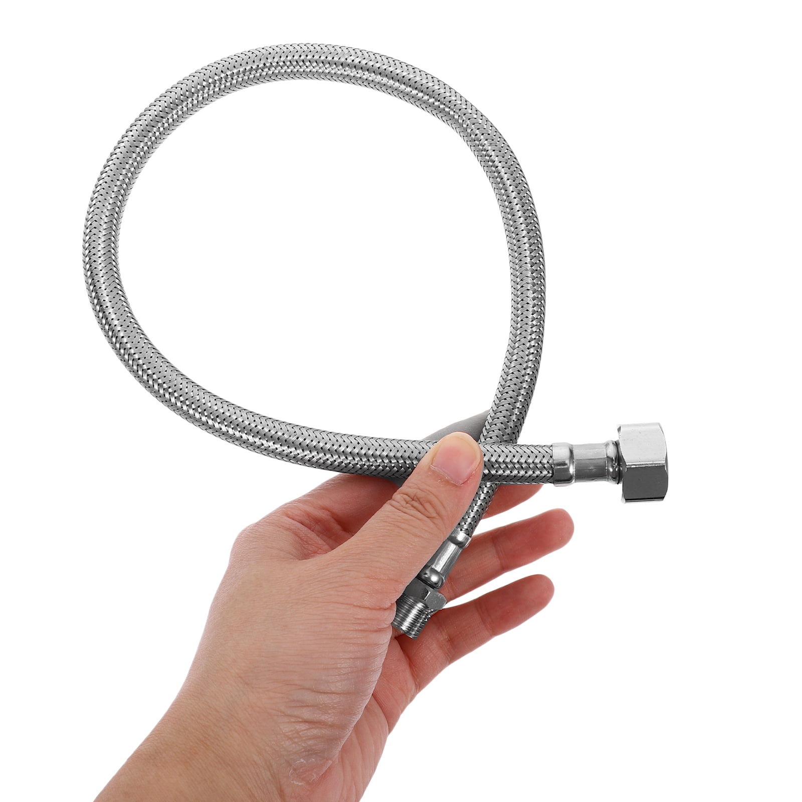FOMIYES Flexible Toilet Hose Stainless Steel Braided Hose Toilet Water Supply Line 3/8 Inch To 1/2inch