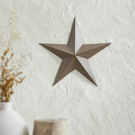 VHC Brands Patriotic Metal Star Distressed 12x12, Independence Day Decor, Decorative Wall Hanging, Rustic Farmhouse Decorations, Rust Brown, Black