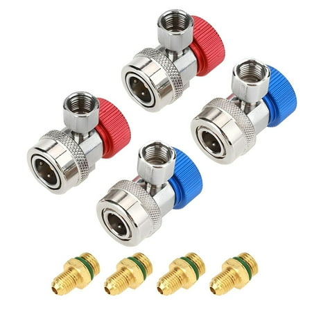 

ZPAQI High and Low Pressure Quick Coupling Adapters Set Brass Texture for Car