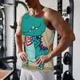 thumbnail image 5 of Salouo Cool Dino Playing Skateboard for Men's Tank Tops,Sleeveless Muscle Shirts for Men Quick Dry Workout Tank Top Gym Muscle Tee Fitness Bodybuilding Sleeveless T Shirt-3X-Large, 5 of 7