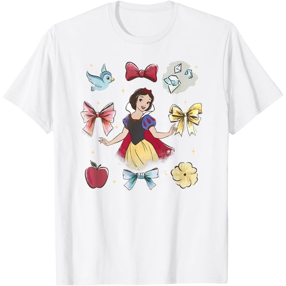 Princess Snow White Beauty Iconic Watercolor Elements DTG Print Unisex T-Shirt