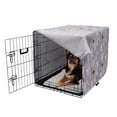 thumbnail image 2 of Flamingo Dog Crate Cover, Wild Life Tropical Birds Flying Nature on Pale Tone Backdrop, Easy to Use Pet Kennel Cover for Medium Large Dogs, 35" x 23" x 27", Mauve Multicolor, by Ambesonne, 2 of 6