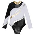 thumbnail image 3 of Alvivi Kids Girls Long Sleeve Sparkle Diamond Gymnastics Leotard Athletic Dance Bodysuit Tops White 8, 3 of 7
