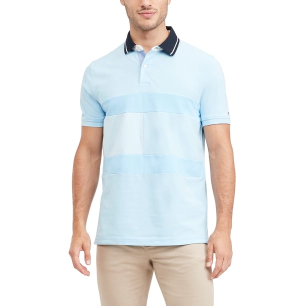 Polo Tommy Hilfiger de manga corta para hombre - Azul brumoso