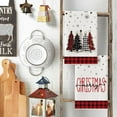 thumbnail image 3 of SOME THING Black Red Merry Christmas Kitchen Towels Dish Towels, 18x26 Inch Buffalo Plaid Winter Xmas Trees Star Decoration Hand Towels Set of 2, 3 of 6