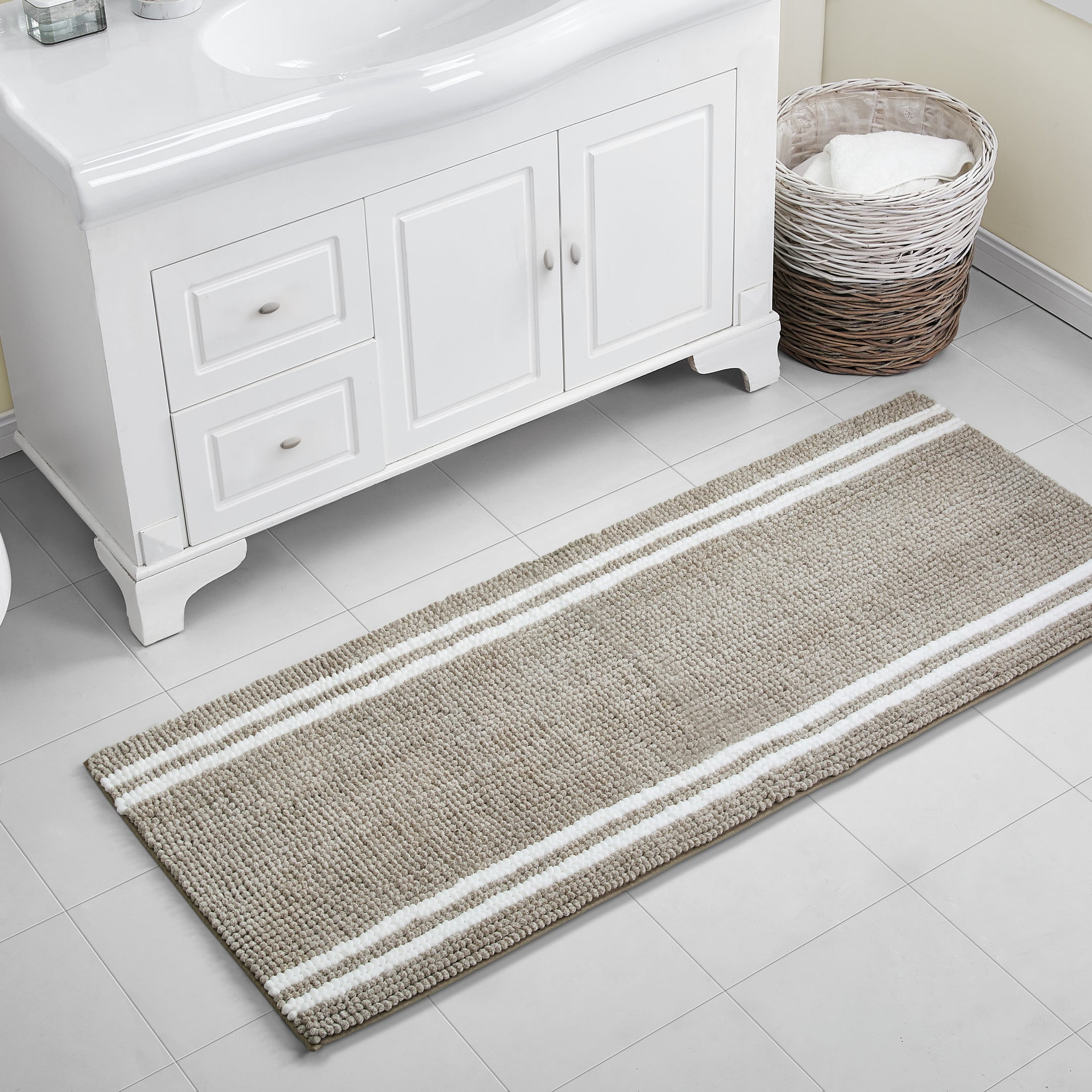 VAMPS ラグ Amazon.com: Chardin home Cordural Stripe Bath Rug Runner