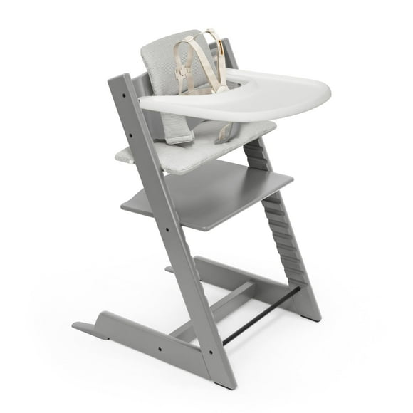 Trona Stokke Tripp Trapp 2 Storm Grey con cojín y bandeja