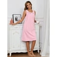 thumbnail image 3 of FEREMO Sleeveless Nightgowns for Women 100%Cotton V Neck Sleepwear, 3 of 5