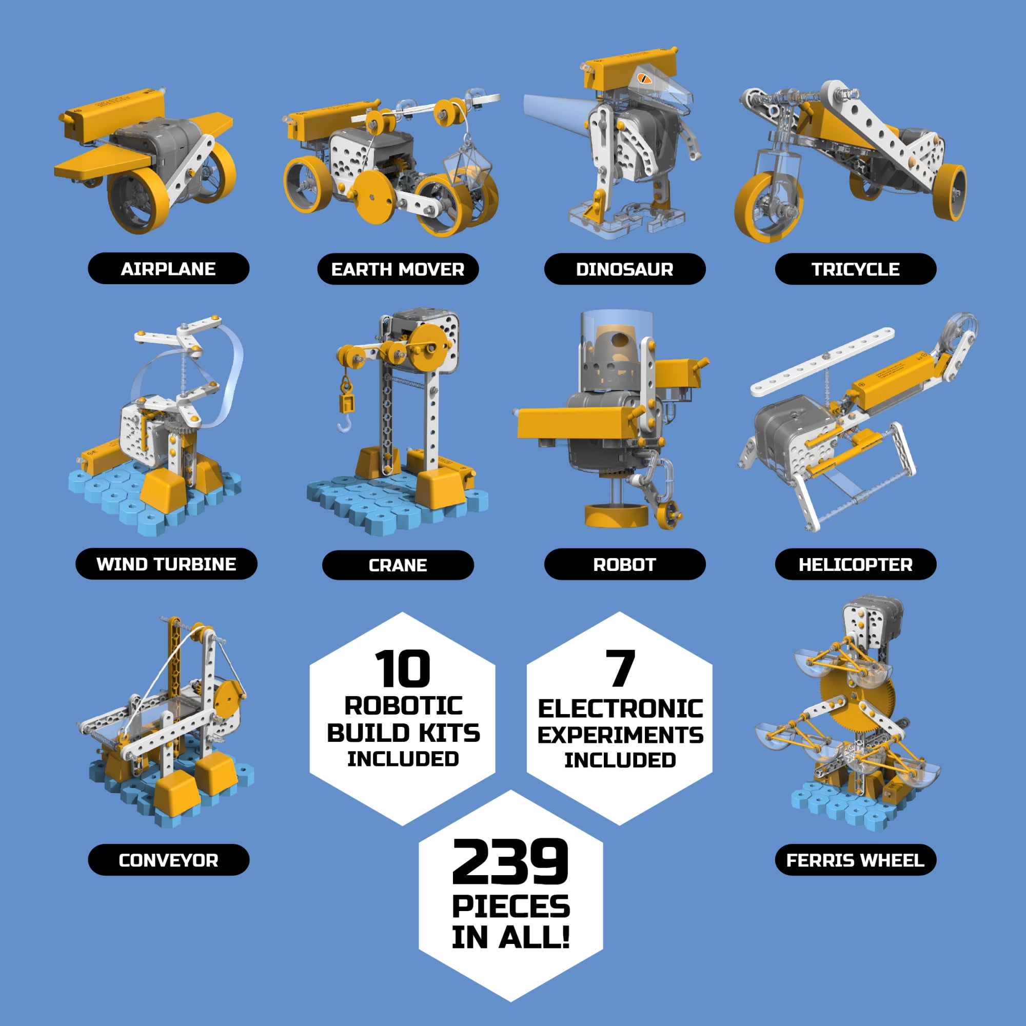 Discovery #Mindblown Electricity Construction Set, 10 Vehicle Kits