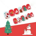 thumbnail image 3 of Christmas Nail Stickers for Kids 24pc Wearable Cute Nail Patch Pack Holiday Designs Easy Apply DIY Decals 24PCS, 3 of 4