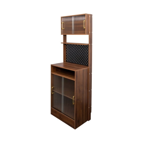 Kitchen Pantry Storage Cabinet with Hutch 25 inch Wide Tall