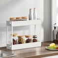 thumbnail image 5 of Slim Storage Cart 4 Tier,Bathroom Organizer Rolling Utility,Mobile Shelving Unit Slide Out for Office, Kitchen, Laundry Room & Narrow Places,Black, 5 of 8