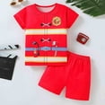 thumbnail image 2 of MKHSQHDG Career Day for Boys Short Sleeve 2 Piece Fireman Pretend Play Set Soft Summer Kids' Dress-up Outfit, 2 of 3