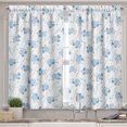 thumbnail image 2 of Ambesonne Hydrangea Valance & Curtain, Japanese Snails Botanical, 55"x36", Pale Sky Blue and White, 2 of 7