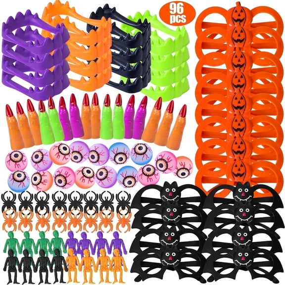 Scidweet Halloween Decorations Toys Party Favors for Kids, 96 Pcs Halloween Party Favor Gifts for Classroom Prizes Treasure Box Toys