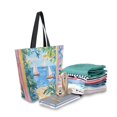 thumbnail image 2 of FORMRS Womens Canvas Tote Bag with Zipper Inner Pocket Shoulder Handbag, Blue Seaside, 2 of 7