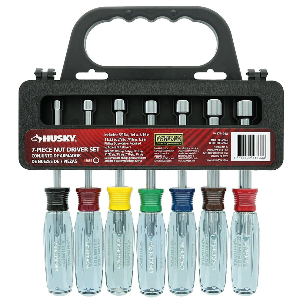 106300071 7Piece SAE NonMetric NickelChrome Plated Nut Driver Set