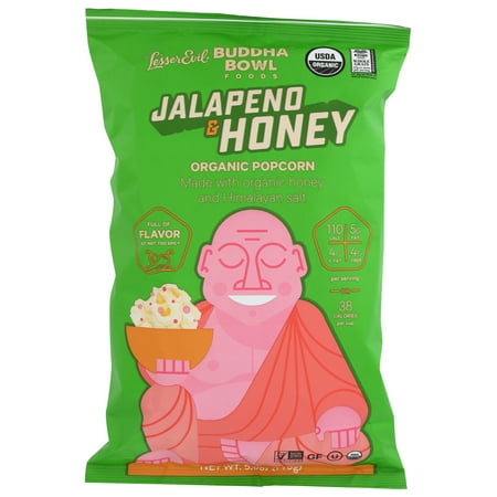 Lesserevil Buddha Bowl Jalapeño & Honey Organic Popcorn, 5 Oz.