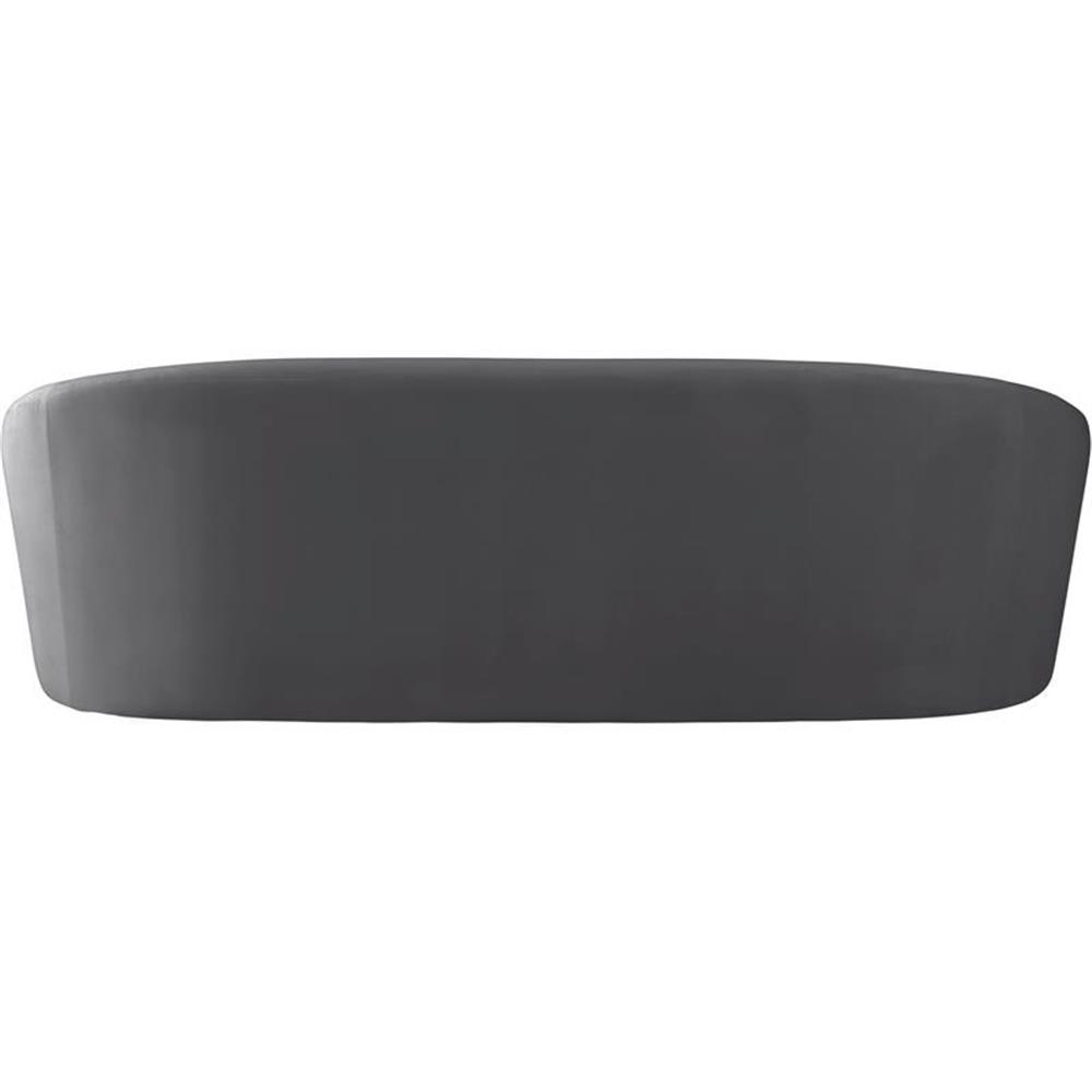 Bowery Hill Contemporary Curved Back Upholstered Gray Velvet Sofa