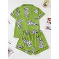 thumbnail image 5 of WIBACKER S-2XL Womens Pajamas Set Short Sleeve Button Down 2 Piece Tiger Loungewear Sets Tops and Shorts Sleepwear, 5 of 10
