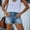 Blue, variant on Herrnalise Shorts for Womens Women Trendy Hole Curling Stretch High Waist Denim Shorts Women Hot Pants