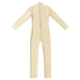 thumbnail image 4 of Moggemol Kids Girls Long Sleeve Dance Outfit Full Length Unitard Leotard Bodysuit Gymnastic Jumpsuit Beige 3XL, 4 of 5