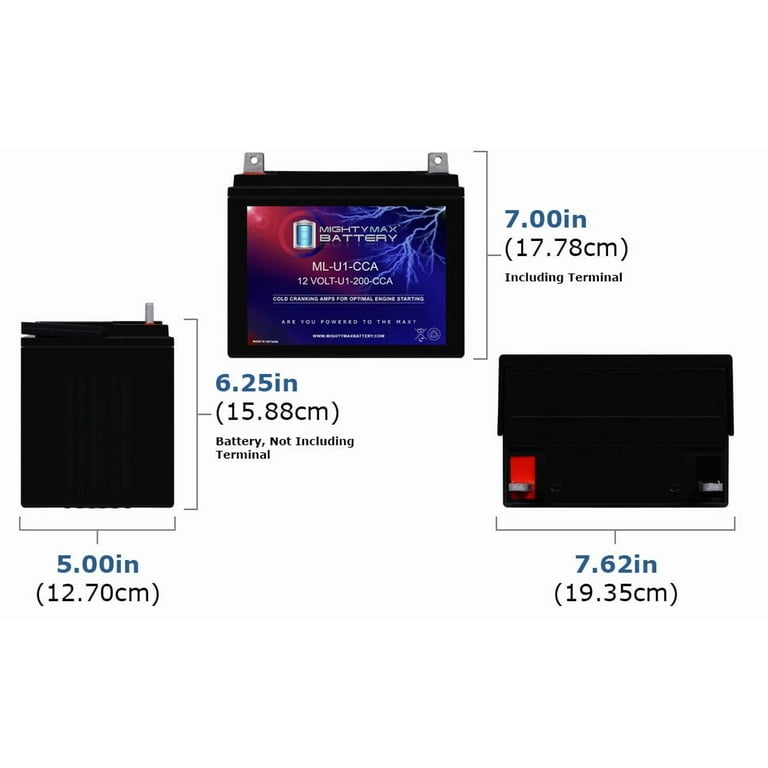 ML-U1 12V 200CCA AGM Battery for Exmark Lazer Z X 60 Lawn Mower