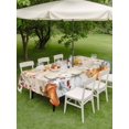 thumbnail image 3 of Outdoor Tablecloth with Umbrella Hole and Zipper, Gray Orange Pumpkin Fall Rectangle Table Cloth 54x80 Inch Waterproof Tablecloth, Thanksgiving Floral Leaves Retro Picnic Table Cover for Patio, 3 of 7