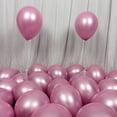 thumbnail image 1 of Globo rosa de metal de cromo 12 pulgadas 50 piezas KIRIKOU Globo de látex cumpleaños boda aniversario ducha de bebé graduación fiesta de Navidad decorada con Globo de helio, 1 of 5