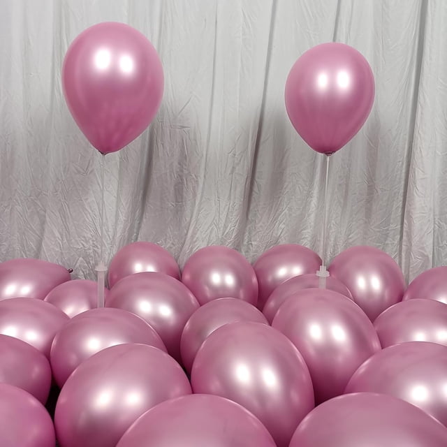 Globo rosa de metal de cromo 12 pulgadas 50 piezas KIRIKOU Globo de látex cumpleaños boda aniversario ducha de bebé graduación fiesta de Navidad decorada con Globo de helio