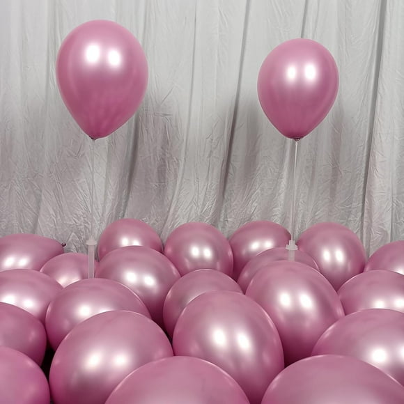 Globo rosa de metal de cromo 12 pulgadas 50 piezas KIRIKOU Globo de látex cumpleaños boda aniversario ducha de bebé graduación fiesta de Navidad decorada con Globo de helio