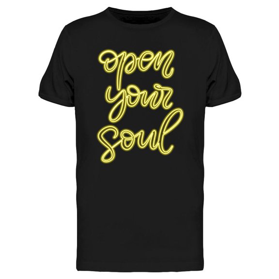 Open Your Soul Neon Sign T-Shirt Men -Image by Shutterstock, Male XX-Large