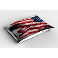 thumbnail image 2 of Ambesonne American Flag Pillow Sham 2 Pack, Banner in Sky, 30"x20", Grey Red Blue, 2 of 3