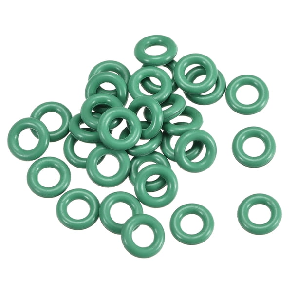 30 piezas de junta tórica de goma de 6 mm x 1.5 mm, anillo de sellado resistente al calor, color verde