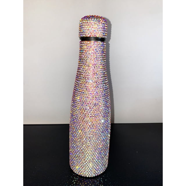 Termo para botella de vino tinto con incrustaciones de diamantes y fondo plano de diamante, botella de Coca-Cola de acero inoxidable 304, de doble capa, portátil para exteriores