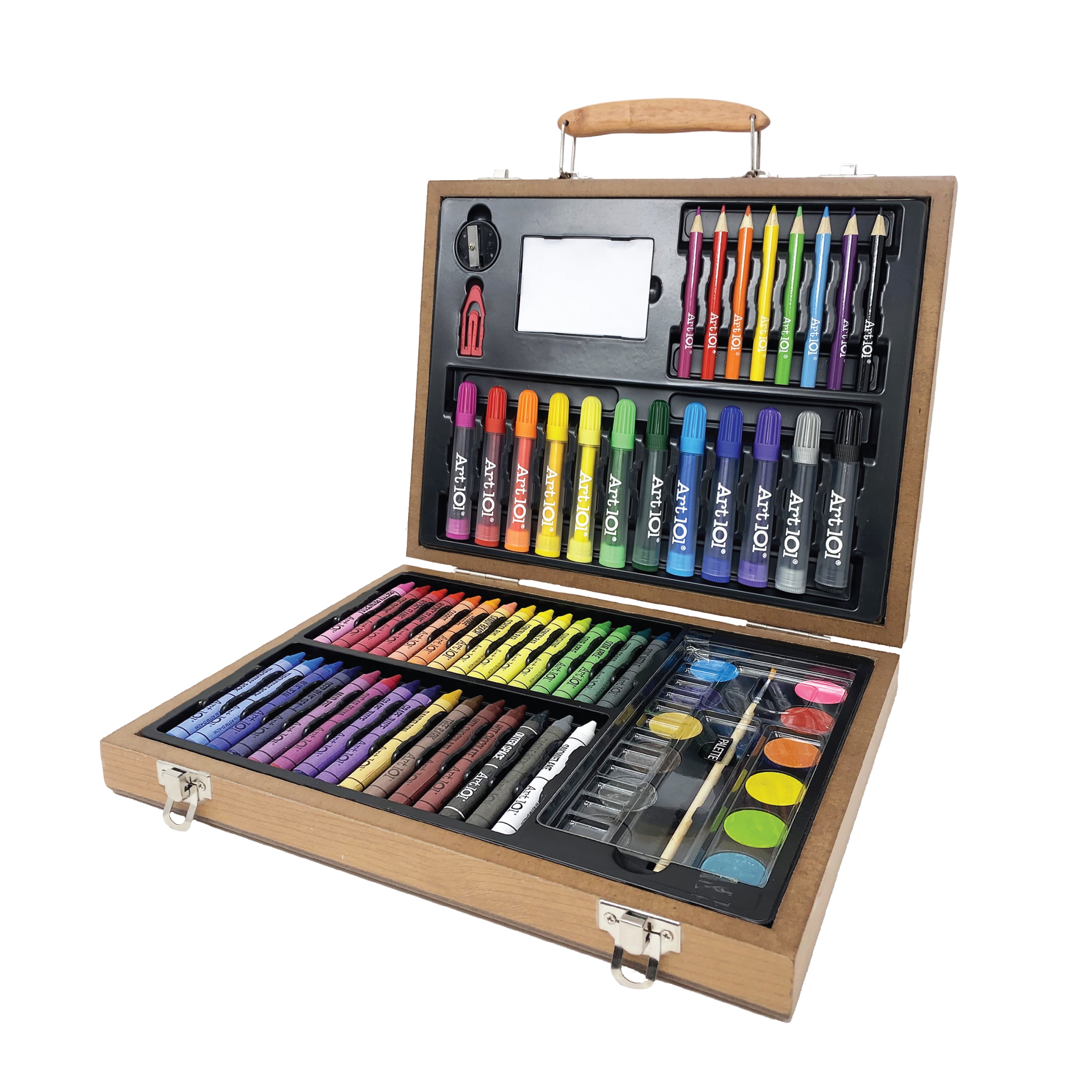 Art 101 Beginners Colorable Wood Multifunctional Art Set with 78 pieces for Children, Unisex