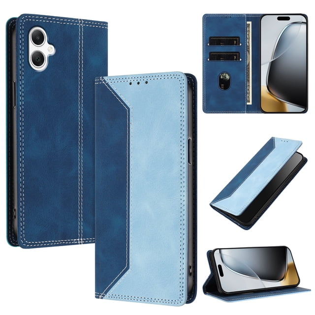 Funda FOXDOCK para Samsung Galaxy A07 de Cuero Premium Bicolor con Ranuras RFID, Carcasa Tipo Billetera Antigolpes y Soporte Plegable