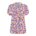 thumbnail image 4 of Hauts d'Été Grande Taille pour Femmes Rondes Manches Courtes T-Shirt Décontracté Mignon Ample Tendance pour Sortir T-Shirts Violets, TG, 4 of 5