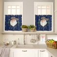 thumbnail image 2 of Navy Blue Santa Christmas Kitchen Curtain 2 Panels Tiers Curtains 36 Inch Length, Western Cowboy Xmas Botanical Curtains Rod Pocket Curtains Window Drapes Treatment Window Cafe Curtains, 2 of 5